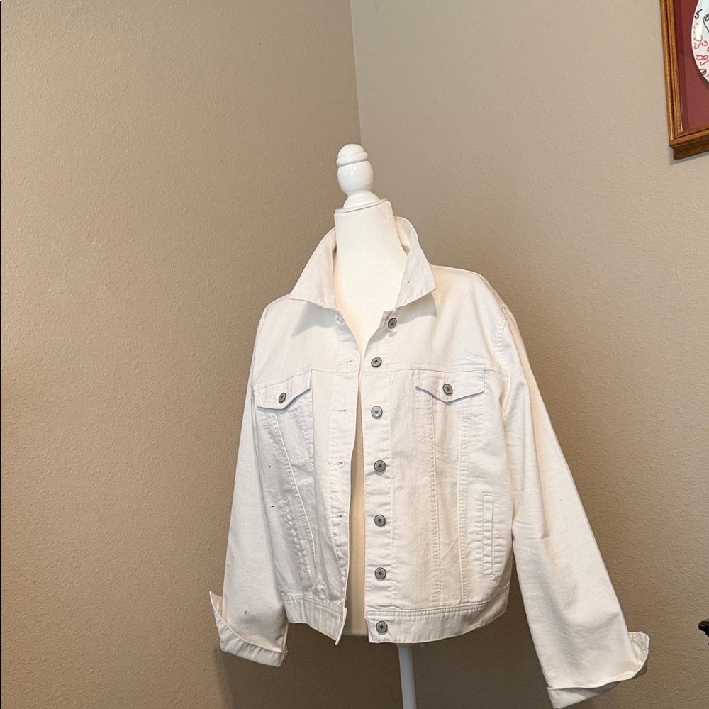 Basic Editions White Jean Jacket